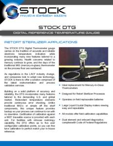 STOCK  innovative sterilization solutions STOCK DTG DIGITAL REFERENCE TEMPERATURE GAUGE