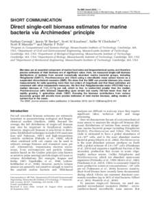 Direct single-cell biomass estimates for marine bacteria via Archimedes&rsquo; principle