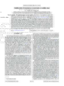 PHYSICAL REVIEW E 82, 051133 共2010兲  Multifractality of instantaneous normal modes at mobility edges B. J. Huang and Ten-Ming Wu* Institute of Physics, National Chiao-Tung University, HsinChu, Taiwan 300, Republic of