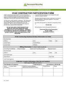 HVAC CONTRACTOR PARTICIPATION FORM HVAC contracting businesses with 7 or more technicians or HVAC contracting businesses that serve rural communities are