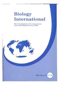 Biology International The News Magazine of the International Union of Biological Sciences (IUBS)  CONTENTS (No 24,1992)
