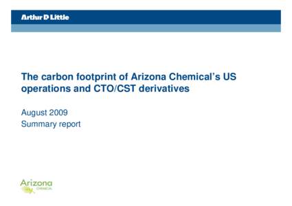 The carbon footprint of Arizona Chemical’s US operations and CTO/CST derivatives August 2009 Summary report  Foreword