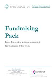 Fundraising Pack Ideas for raising money to support Rare Disease UK’s work  Rare Disease UK