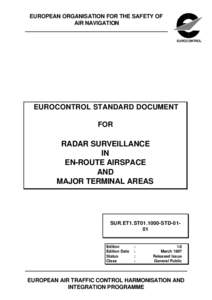 EUROPEAN ORGANISATION FOR THE SAFETY OF AIR NAVIGATION EUROCONTROL EUROCONTROL STANDARD DOCUMENT FOR