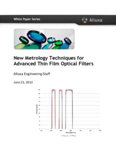 New Metrology Techniques for Advanced Thin Film Optical Filters Alluxa Engineering Staff June 21, 2012  Improvements in optical filter performance require