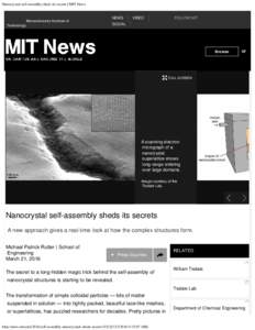Nanocrystal self-assembly sheds its secrets | MIT News