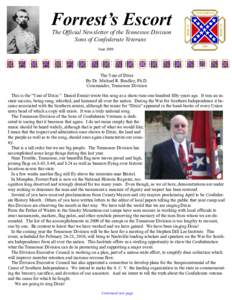 Forrest’s Escort  The Official Newsletter of the Tennessee Division Sons of Confederate Veterans June 2009