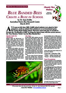 ARTICLE FOURTEEN  BLUE BANDED BEES Aussie Bee Online