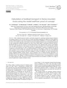 Earth Surf. Dynam., 3, 35–54, 2015 www.earth-surf-dynam.netdoi:esurf © Author(sCC Attribution 3.0 License.  Calculation of bedload transport in Swiss mountain