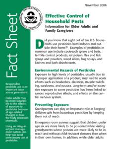 Effective Control of Household Pests Fact Sheet