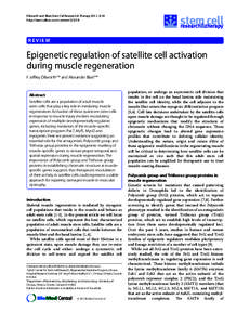 Dilworth and Blais Stem Cell Research & Therapy 2011, 2:18 http://stemcellres.com/contentREVIEW  Epigenetic regulation of satellite cell activation