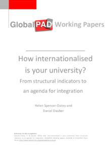 Working Papers  ____________________________________________________________ How internationalised is your university?