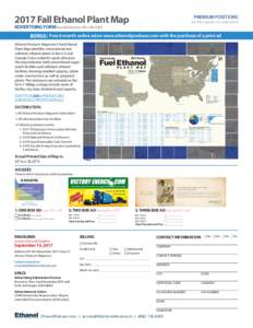 PREMIUM POSITIONSFall Ethanol Plant Map See blue squares on map below