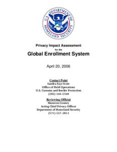 Privacy Impact Assessment for the Global Enrollment System