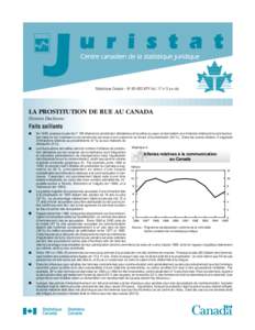 Statistique Canada – N o[removed]XPF Vol. 17 no 2 au cat.  LA PROSTITUTION DE RUE AU CANADA Doreen Duchesne  Faits saillants