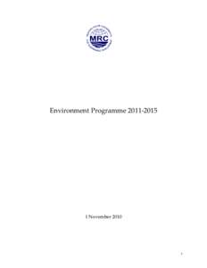 Concept note for the Environment Programme[removed]