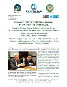 FOR IMMEDIATE RELEASE May 3, 2017 +   ECONOMIC TRENDS IN THE MENA REGION:
