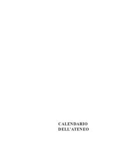 CALENDARIO DELL’ATENEO 487  PONTIFICIO ATENEO S. ANSELMO