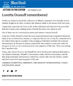Honor the founder | Miami Herald