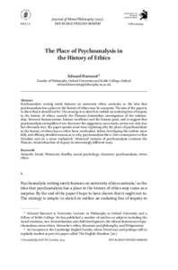 JOURNAL OF MORAL PHILOSOPHY Journal of Moral PhilosophyDOI