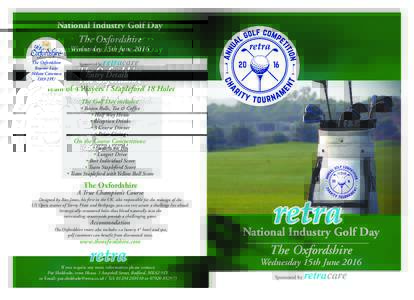 retra GolfDay 2016_Layout:24 Page 1  National Industry Golf Day The Oxfordshire Wednesday 15th June 2016