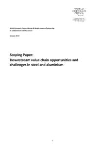 World Economic Forum: Mining & Metals Industry Partnership In collaboration with Accenture January 2014 Scoping Paper: Downstream value chain opportunities and