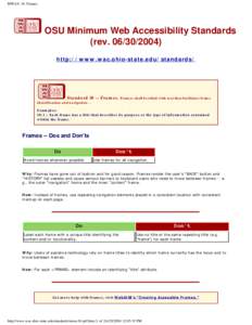MWAS: 10. Frames.  OSU Minimum Web Accessibility Standards (rev[removed]http://www.wac.ohio-state.edu/standards/