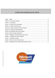 CONDITIONS GENERALES DE VENTE                              DU RESEAU DES TRANSPORTS EN COMMUN DE L’HERAULT