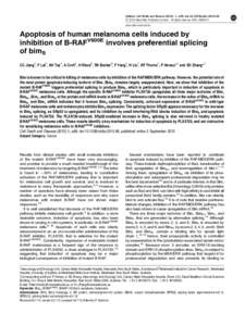 Apoptosis of human melanoma cells induced by inhibition of B-RAFV600E involves preferential splicing of bimS