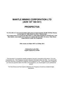 Microsoft Word[removed]MNM ASX Release - Rights Issue Prospectus (Final).docx