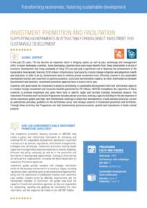 UNCTAD Toolbox Section 1 - Transforming economies, fostering sustainable development - Investment Promotion and Facilitation