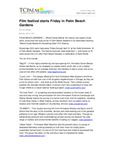 Film festival starts Friday in Palm Beach Gardens : TCPalm