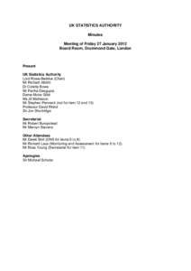 Papers from UK Statistics Authority meeting on 27 January 2012