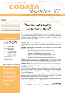 International Council for Science (ICSU)  CODATA Newsletter