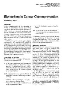 Biomarkers in Cancer Cher prevention Miller, AR. Bortsch H Boffefta, P, Dragsted L. and Vainic, H. erie IARC Scientific Publications No 154 internatinaI Agency for Research on Cancer Lyon, 21101  :ÏIiF1i...