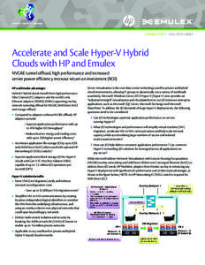 CONNECTIVITY - SOLUTIONS BRIEF  Accelerate and Scale Hyper-V Hybrid Clouds with HP and Emulex 	 NVGRE tunnel offload, high performance and increased server power efficiency increase return on investment (ROI)