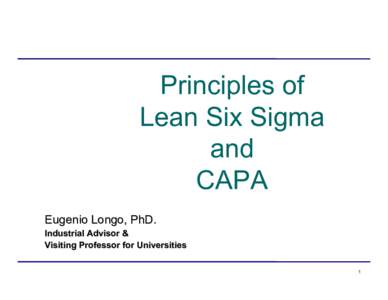 Principles of Lean Six Sigma