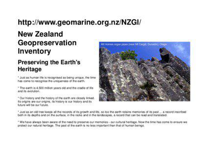http://www.geomarine.org.nz/NZGI/ New Zealand Geopreservation