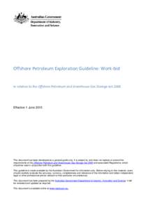 Offshore Petroleum Exploration Guideline Work-bid