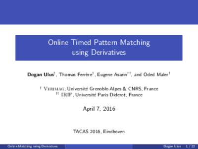 @let@token Online Timed Pattern Matching  using Derivatives