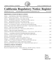 California Regulatory Notice Register 2016, Volume No. 29-Z