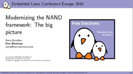 Embedded Linux Conference EuropeModernizing the NAND framework: The big picture
