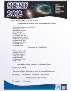 Space Propulsion & Energy Sciences International Forum