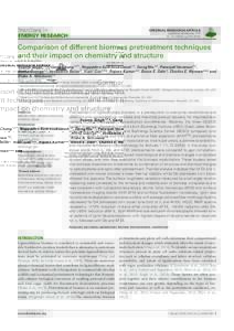 Comparison of different biomass pretreatment techniques and their impact on chemistry and structure