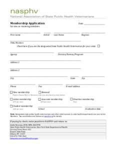nasphv  National Association of State Public Health Veterinarians Membership Application
