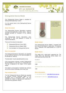 Distinguished Service Cross / Commendation for Distinguished Service / Conspicuous Service Medal / Conspicuous Service Cross / Military / Civil awards and decorations / Distinguished Service Medal