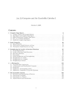 (∞, 2)-Categories and the Goodwillie Calculus I  October 8, 2009 Contents 1 Complete Segal Spaces