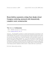 Prepared for submission to JHEP  August 28, 2012, version 4.2 (after JHEP referee) Beam-helicity asymmetry arising from deeply virtual Compton scattering measured with kinematically