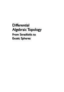 Differential Algebraic Topology From Stratifolds to Exotic Spheres  Differential