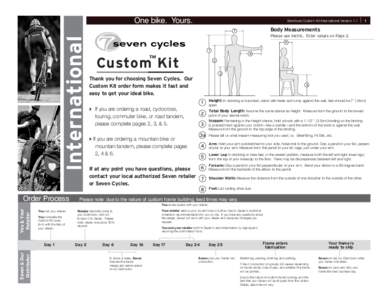 One bike. Yours.  Brochure Custom Kit International Version 1.1 International